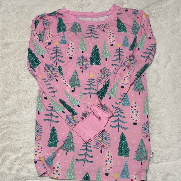 Little Sleepies Pink and Green Tree Pattern Kids Pajamas - Picture 3 of 4